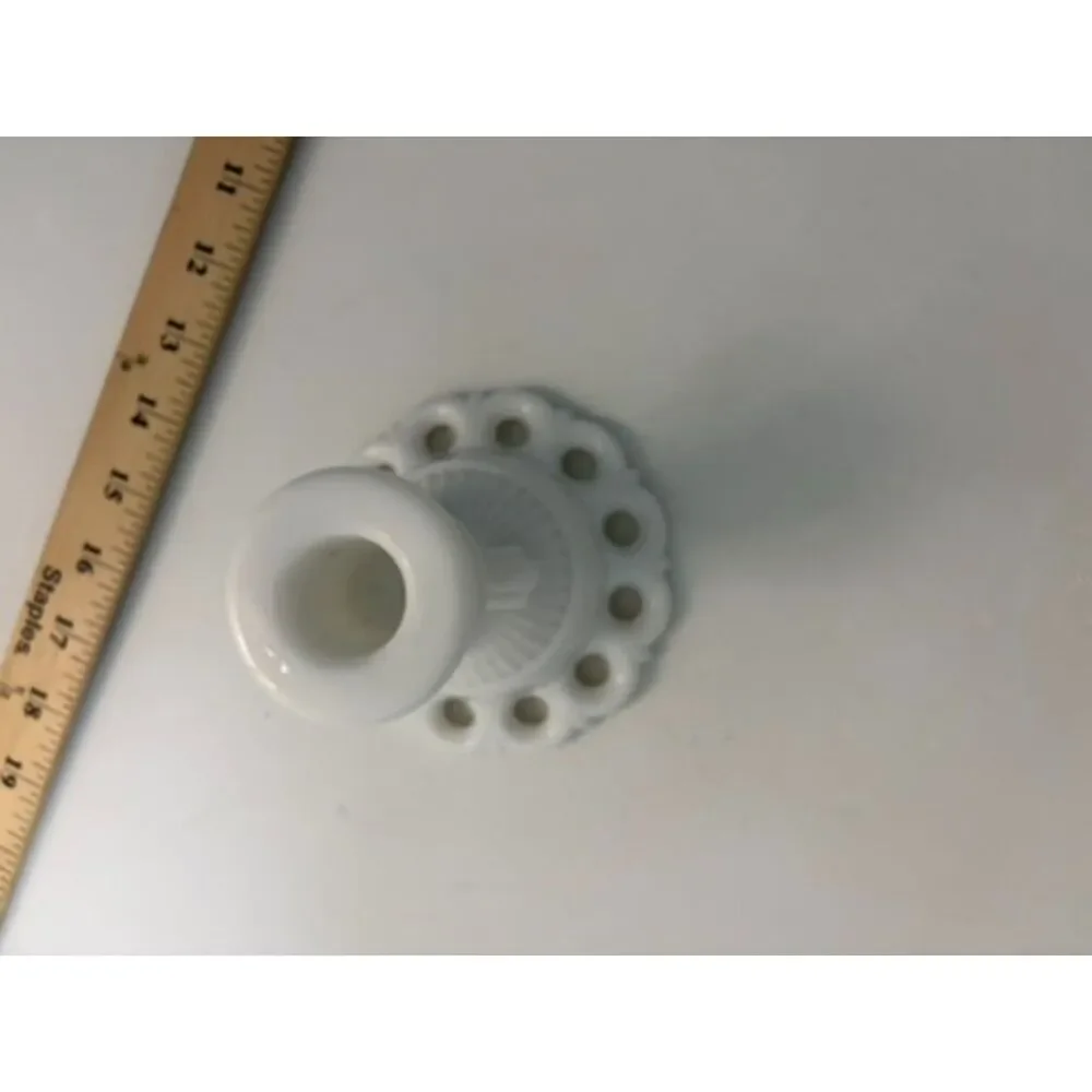 Westmoreland Doric lace milk glass candle holder